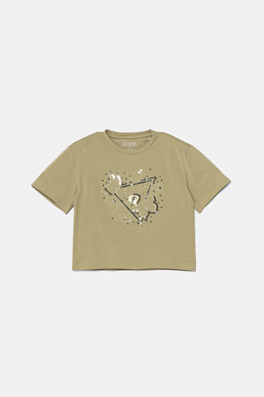 Levně Dětské tričko Guess zelená barva, J5YI35 K6YW4