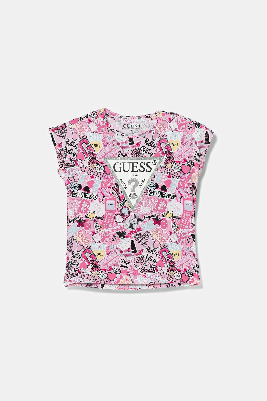 Levně Dětské tričko Guess růžová barva, K5YI02 K6YW4