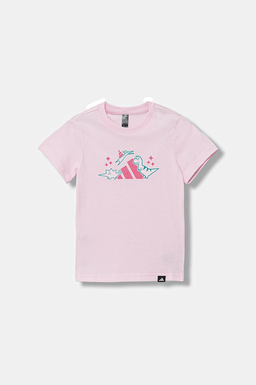 adidas tricou din bumbac pentru bebeluși I ADIRAPTOR culoarea roz, JV5069