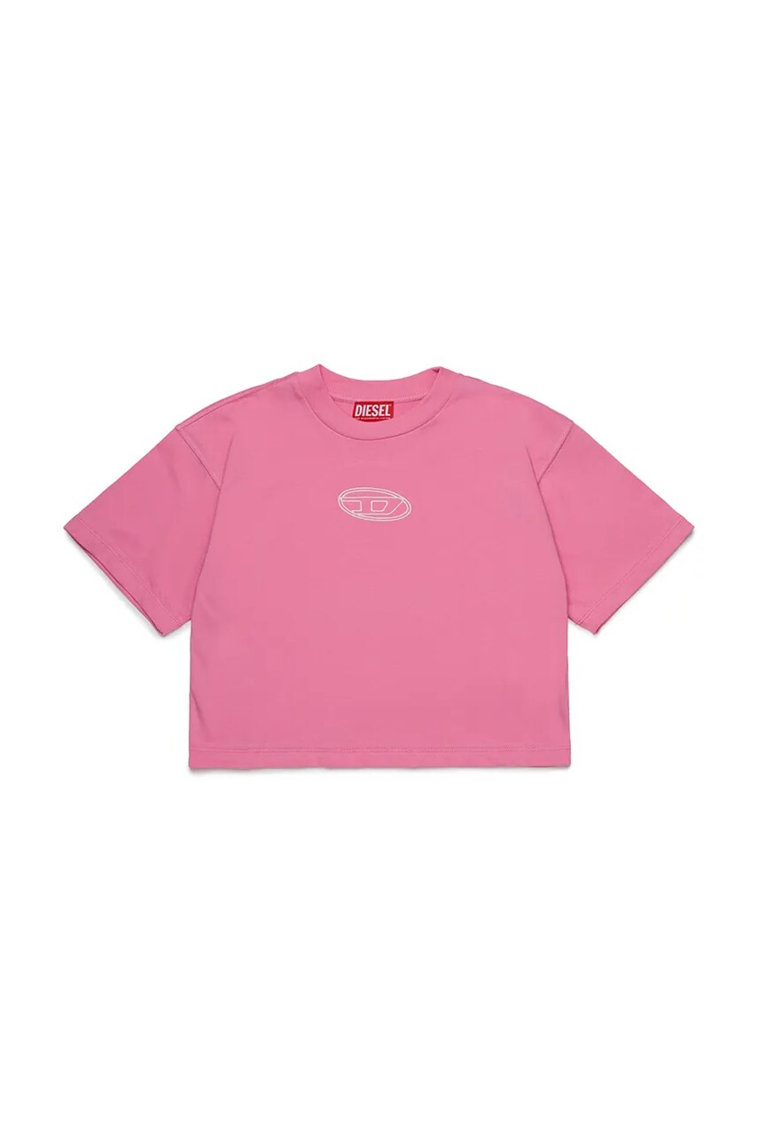 Diesel tricou de bumbac pentru copii TIXAN T-SHIRT culoarea roz, J02428