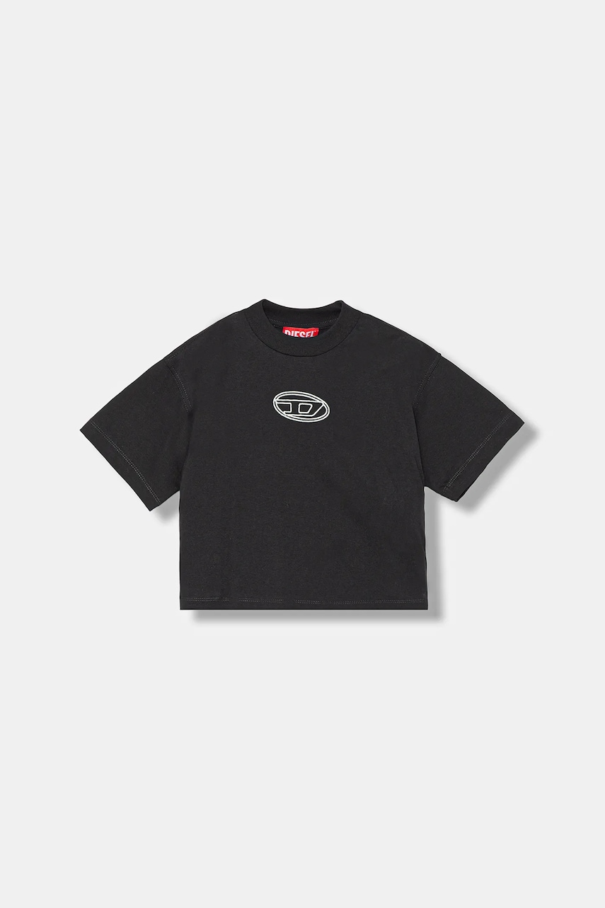 Diesel tricou de bumbac pentru copii TIXAN T-SHIRT culoarea negru, J02428