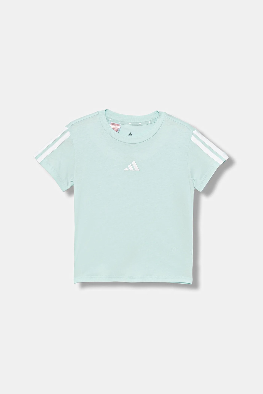 adidas tricou de bumbac pentru copii culoarea turcoaz, JY4974