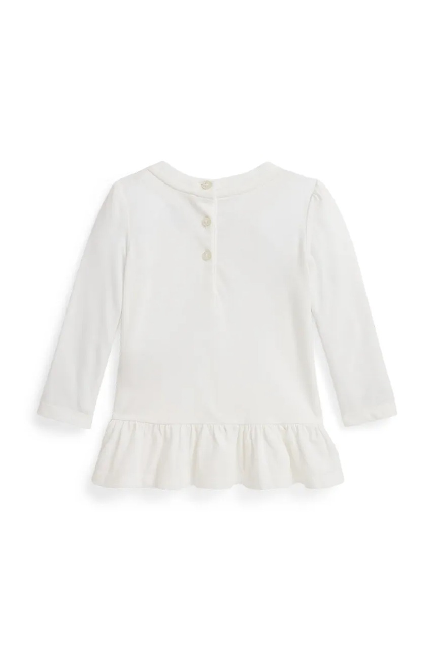 Хлопковое детское платье Polo Ralph Lauren цвет белый mini расклешённое 310982873001 Хлопковое детское платье Polo Ralph Lauren цвет белый mini расклешённое 310982873001