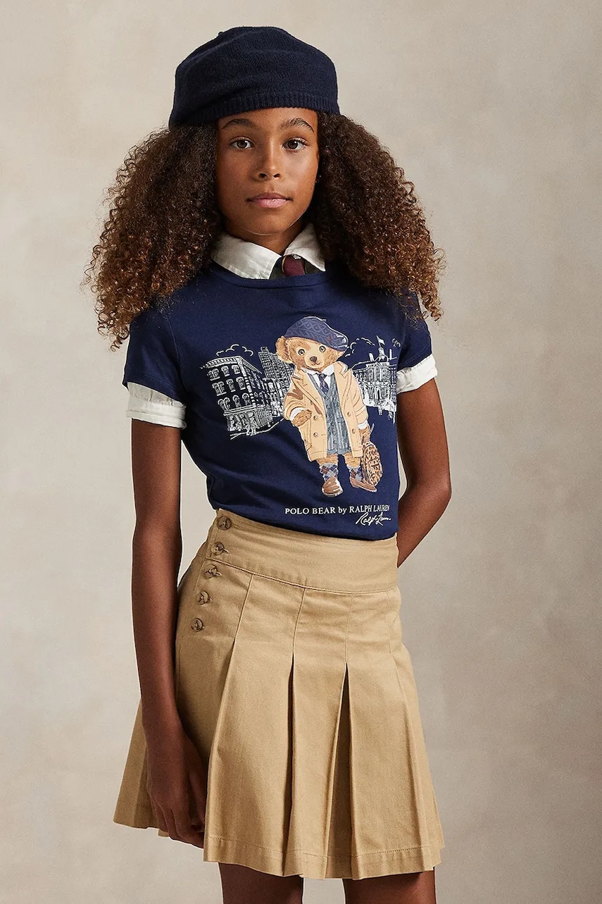 Levně Dětské bavlněné tričko Polo Ralph Lauren tmavomodrá barva, 313979033001