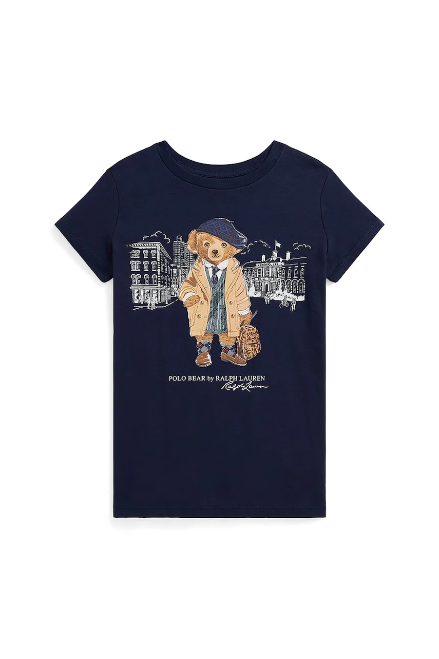 Детская хлопковая футболка Polo Ralph Lauren цвет синий 313979033001 Детская хлопковая футболка Polo Ralph Lauren цвет синий 313979033001