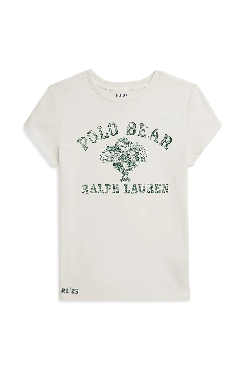 Levně Dětské bavlněné tričko Polo Ralph Lauren bílá barva, 313979039001