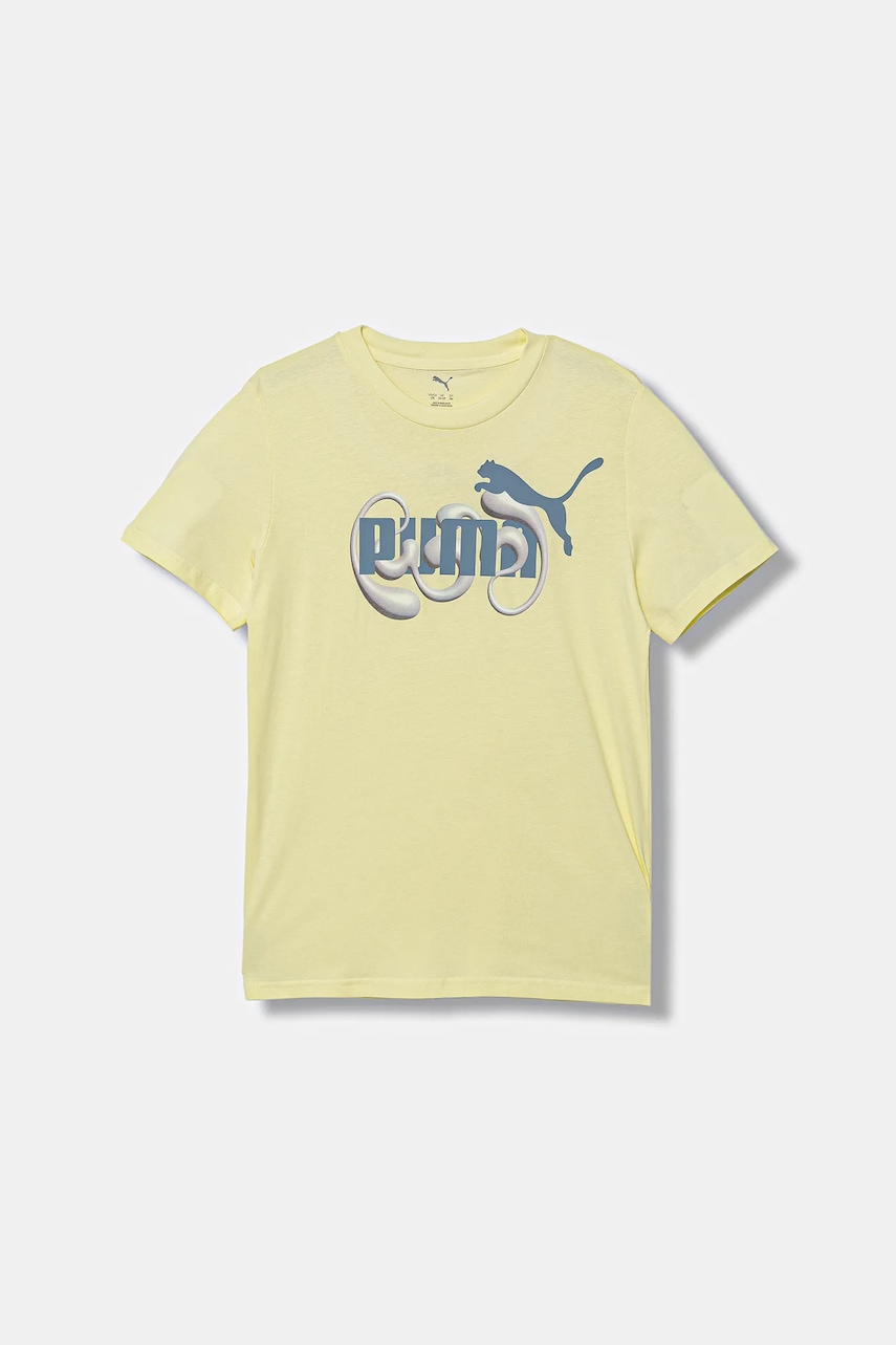 Puma tricou de bumbac pentru copii GRAPHIC No. 1 Logo Tee G culoarea galben, 688497