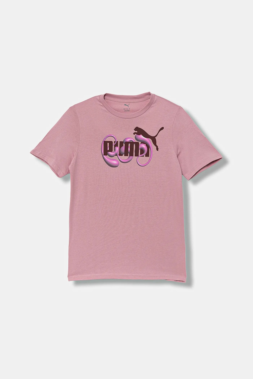 Puma tricou de bumbac pentru copii GRAPHIC No. 1 Logo Tee G culoarea roz, 688497