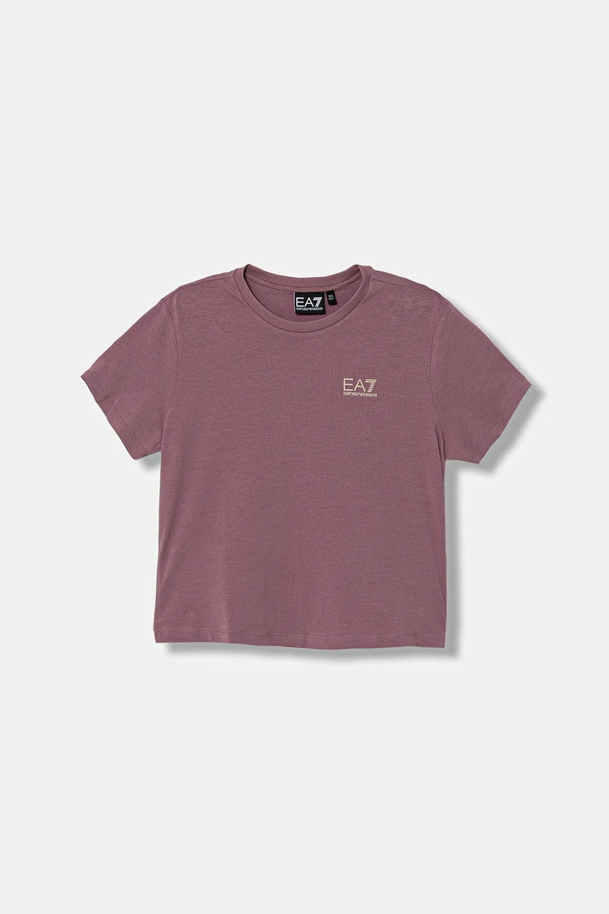 Levně Dětské tričko EA7 Emporio Armani růžová barva, 7G000137 AF10373