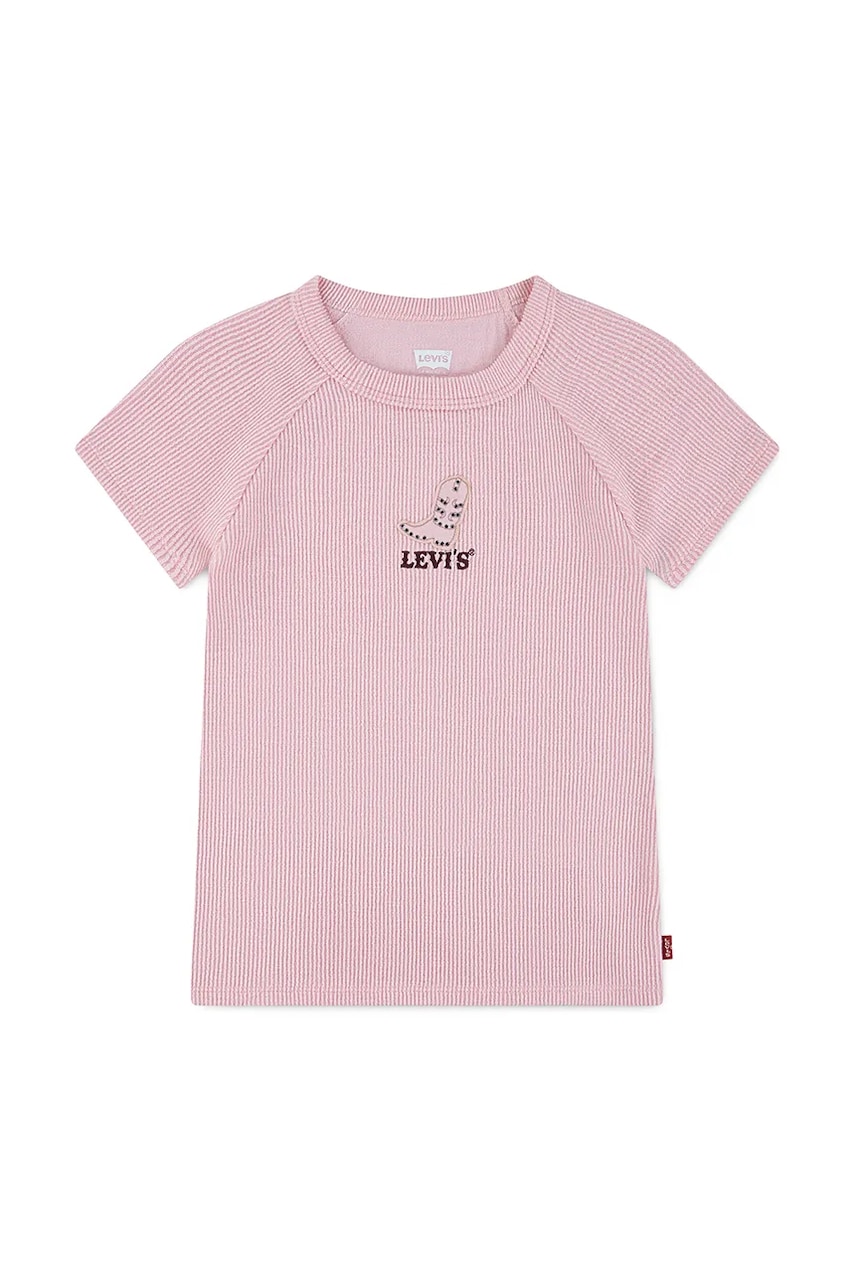 Levně Dětské tričko Levi's COLOR BLOCK RAGLAN TOP růžová barva, 3EN517