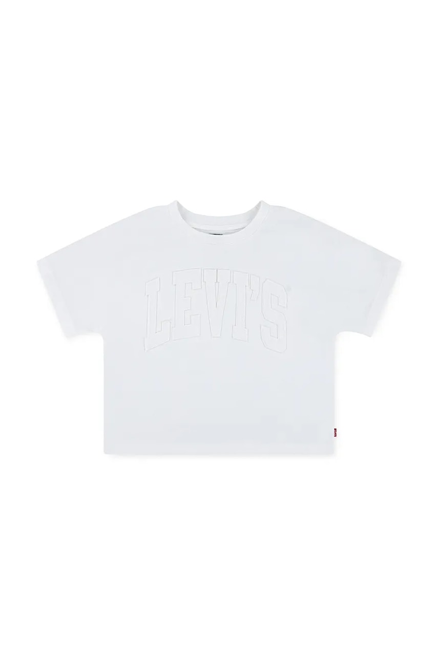 Levně Dětské tričko Levi's DOLMAN MEET AND GREET bílá barva, 3EN562