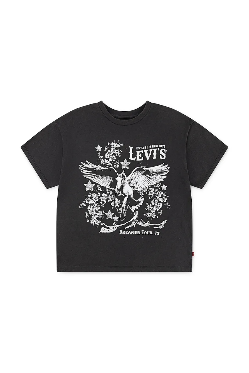 Levně Dětské tričko Levi's RETRO LEVIS SS TEE černá barva, 4EN849