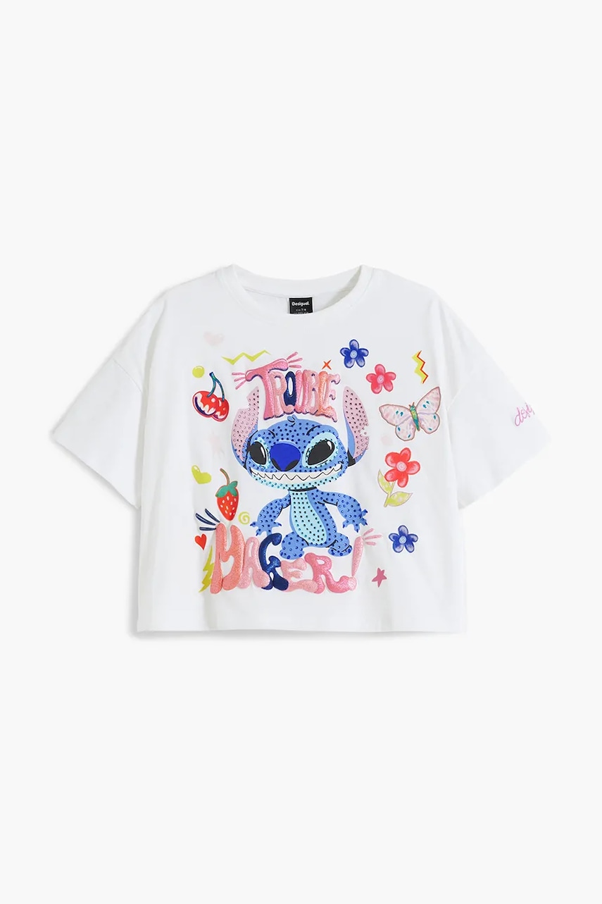 Детская хлопковая футболка Desigual цвет белый 25WGTK15 Детская хлопковая футболка Desigual цвет белый 25WGTK15