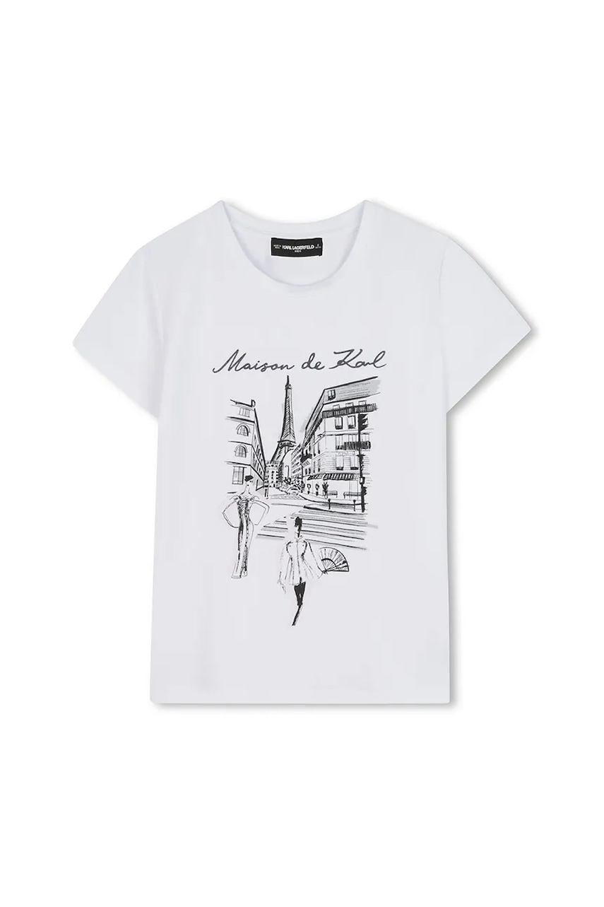 Karl Lagerfeld tricou copii culoarea alb, Z30939