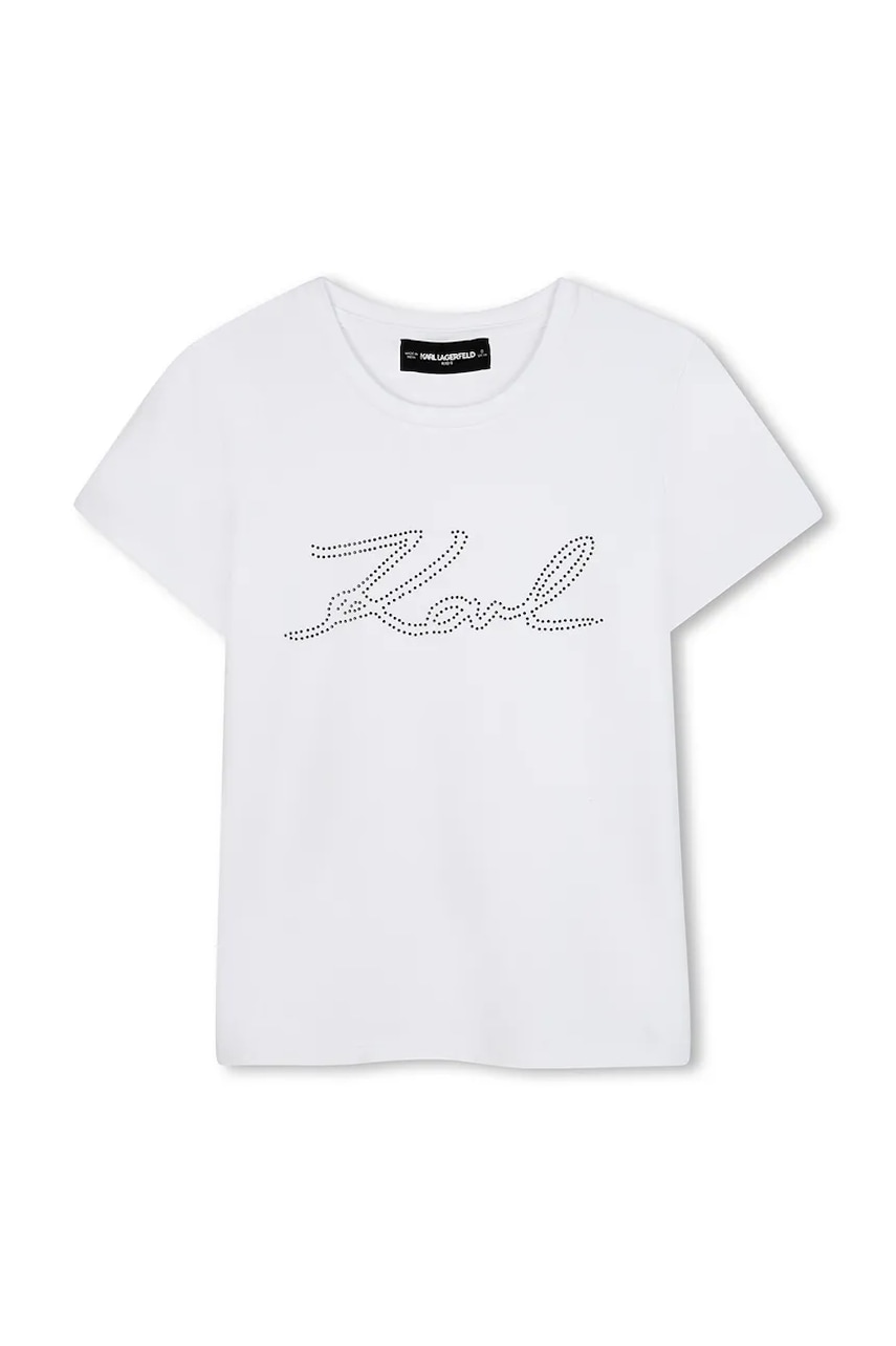 Levně Dětské tričko Karl Lagerfeld bílá barva, Z30941