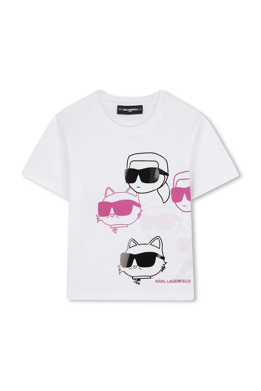 Karl Lagerfeld tricou de bumbac pentru copii culoarea alb, Z30943