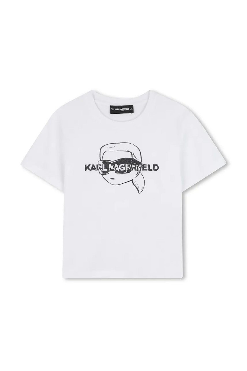Karl Lagerfeld tricou de bumbac pentru copii culoarea alb, Z30943