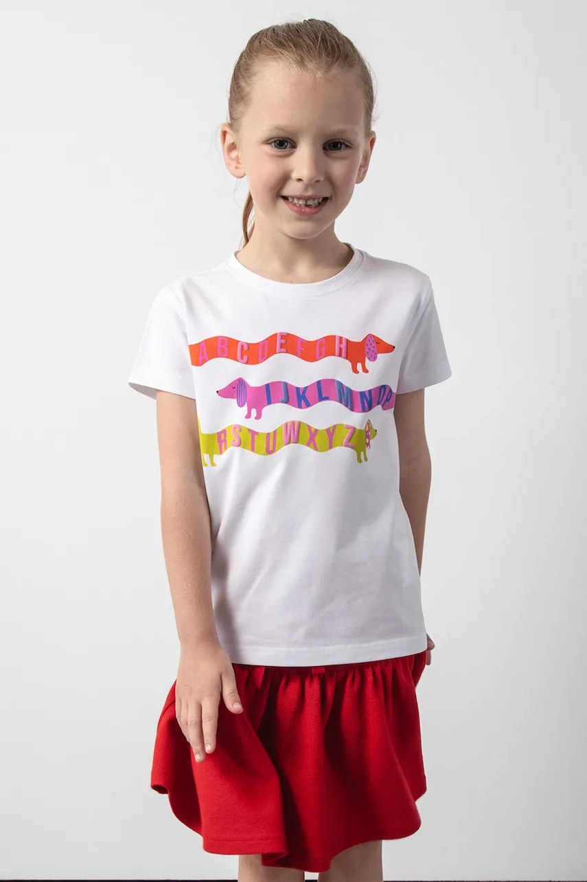 Coccodrillo tricou copii culoarea alb, ACADEMY GIRL KIDS