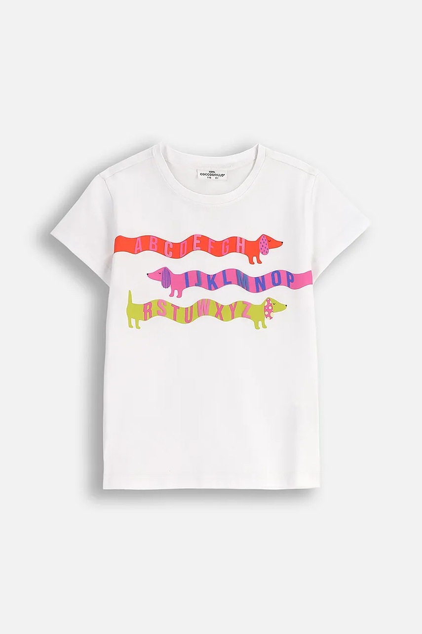 Детская футболка Coccodrillo цвет белый ACADEMY GIRL KIDS