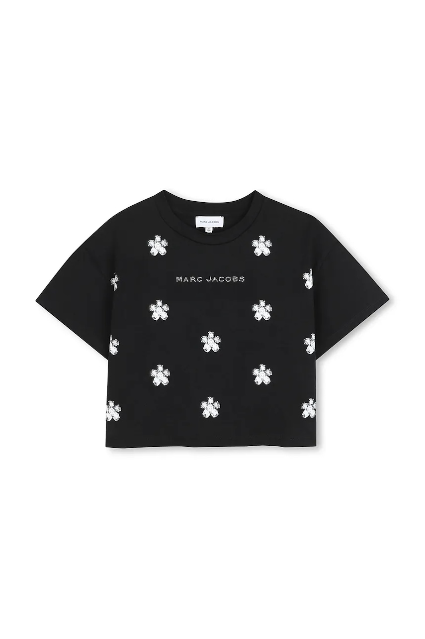 Marc Jacobs tricou de bumbac pentru copii culoarea negru, W60582