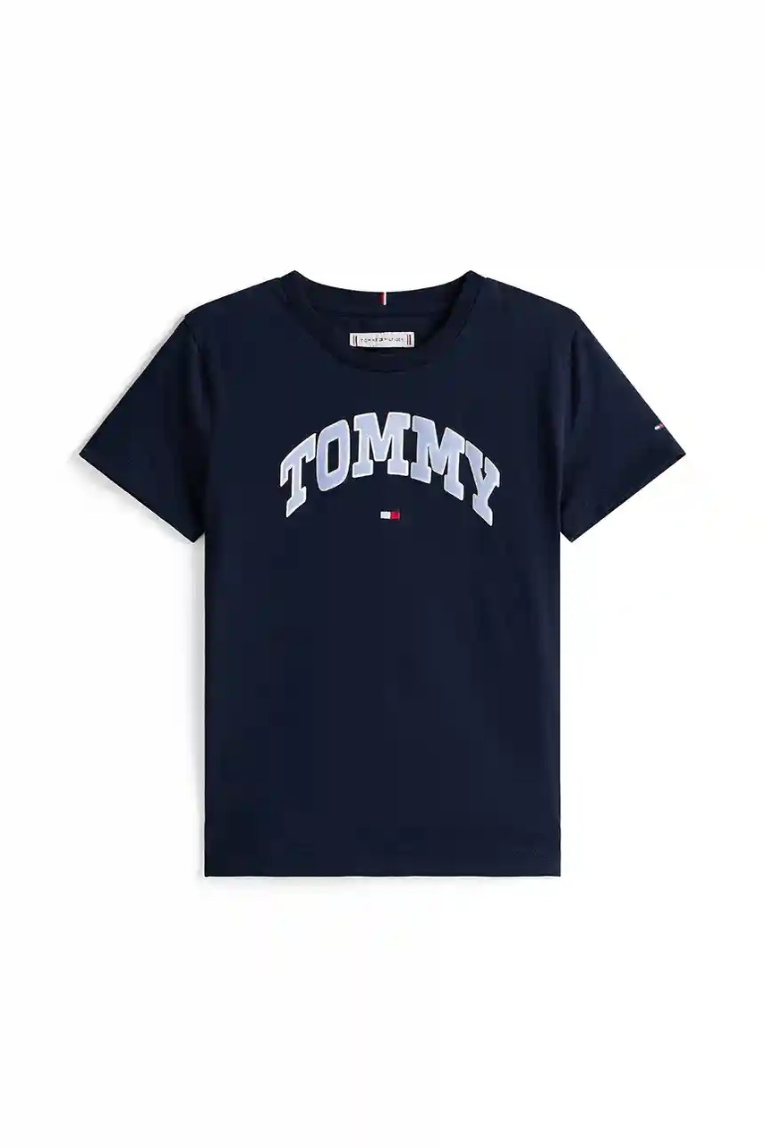 Детская хлопковая футболка Tommy Hilfiger цвет синий KG0KG08806