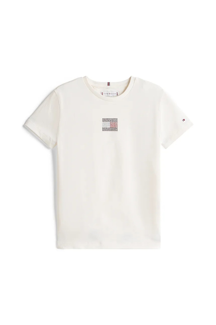 Детская хлопковая футболка Tommy Hilfiger цвет белый KG0KG09012