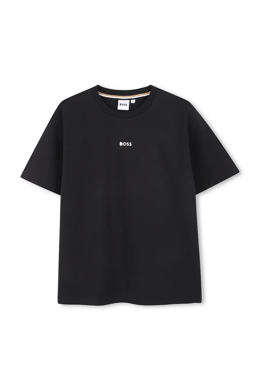 BOSS tricou copii culoarea negru, J52425