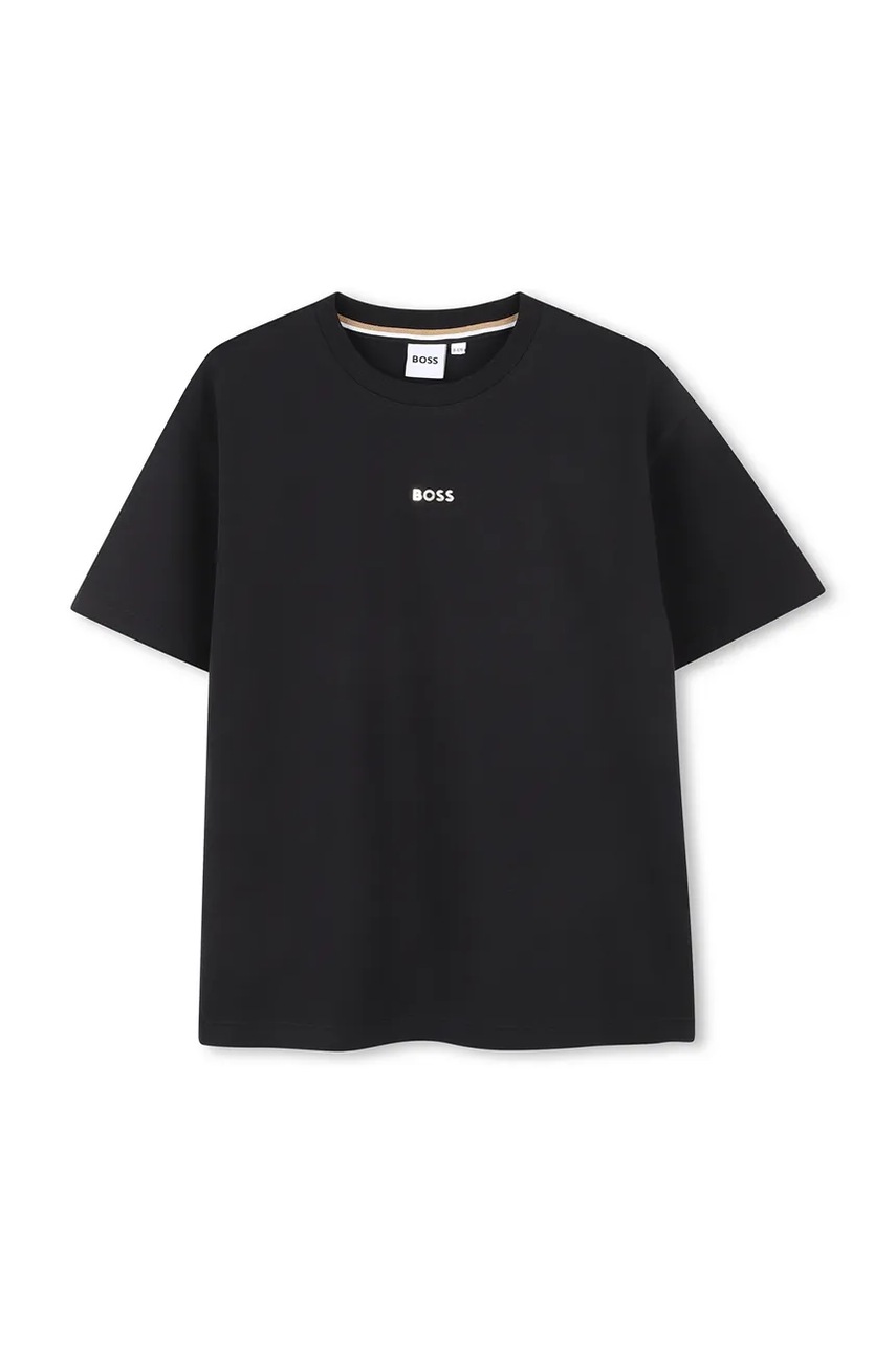 BOSS tricou copii culoarea negru, J52425