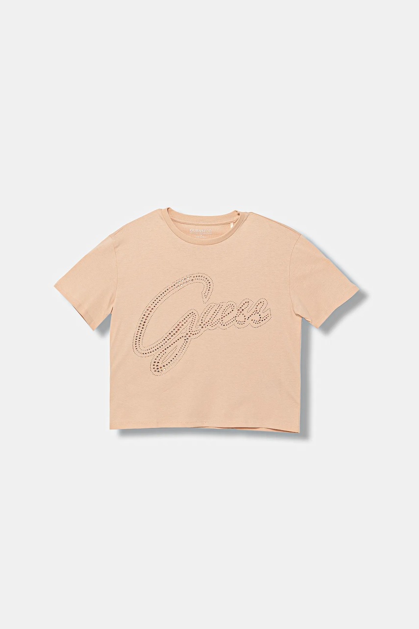 Levně Dětské bavlněné tričko Guess béžová barva, J5BI24 KCNQ4