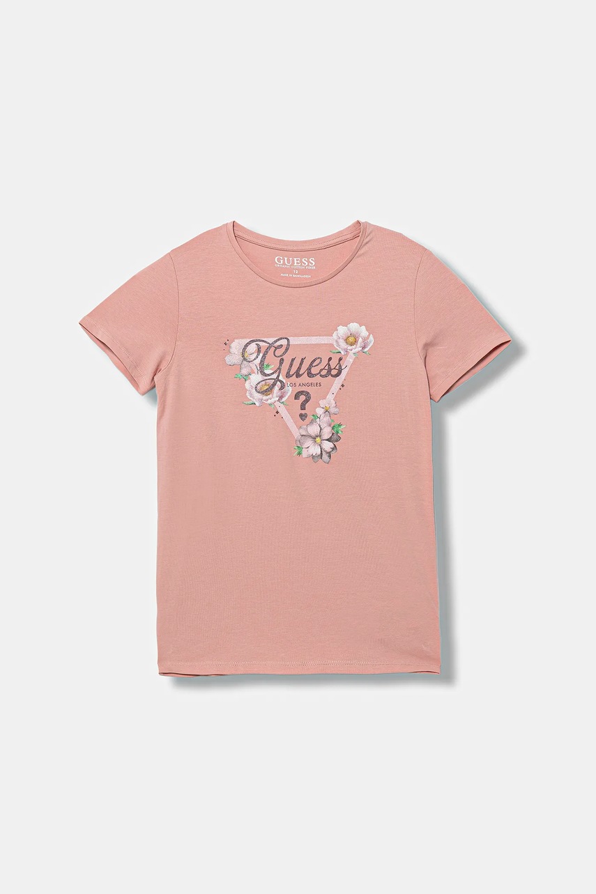 Levně Dětské tričko Guess růžová barva, J5BI30 J1314