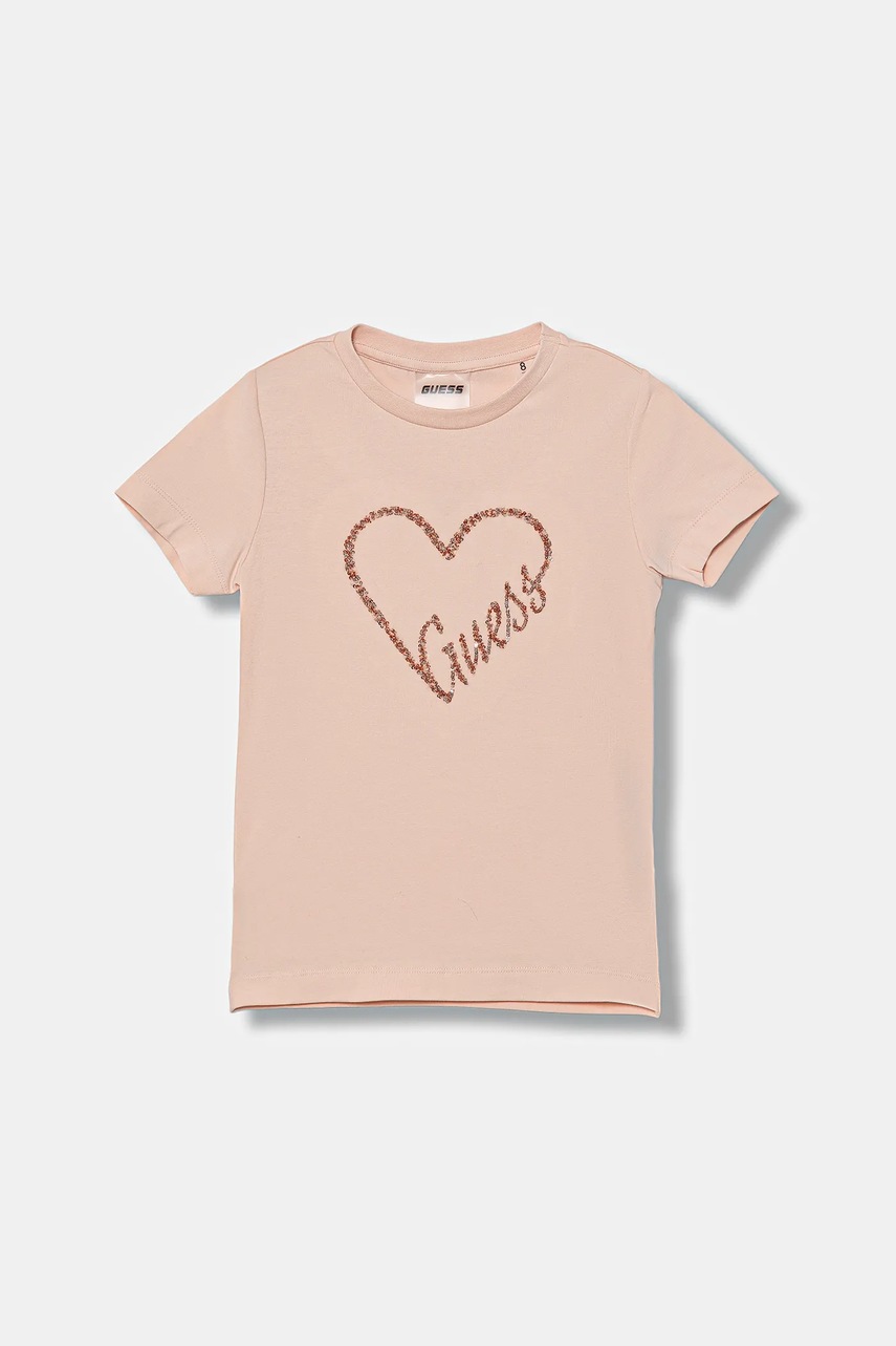 Levně Dětské tričko Guess růžová barva, J5BI38 J1314