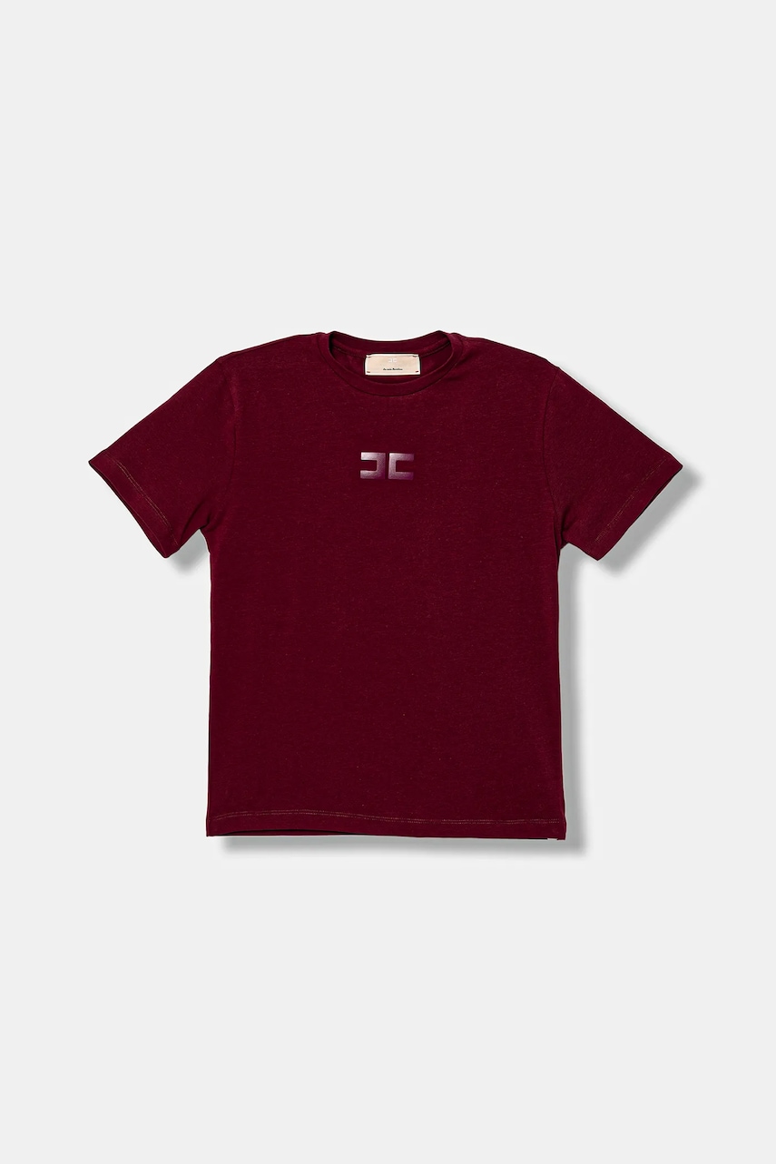 Elisabetta Franchi tricou copii culoarea bordo, EFTS247.0.JE006