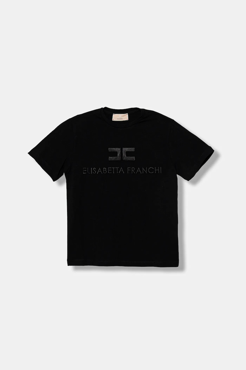 Elisabetta Franchi tricou copii culoarea negru, EFTS250.0.JE006