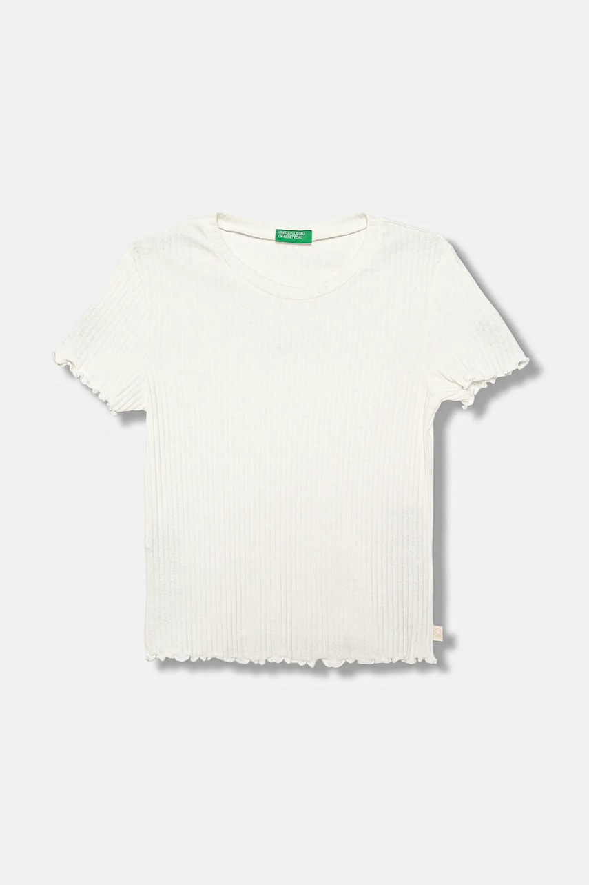 United Colors of Benetton tricou copii culoarea alb, 3F1AC10N4