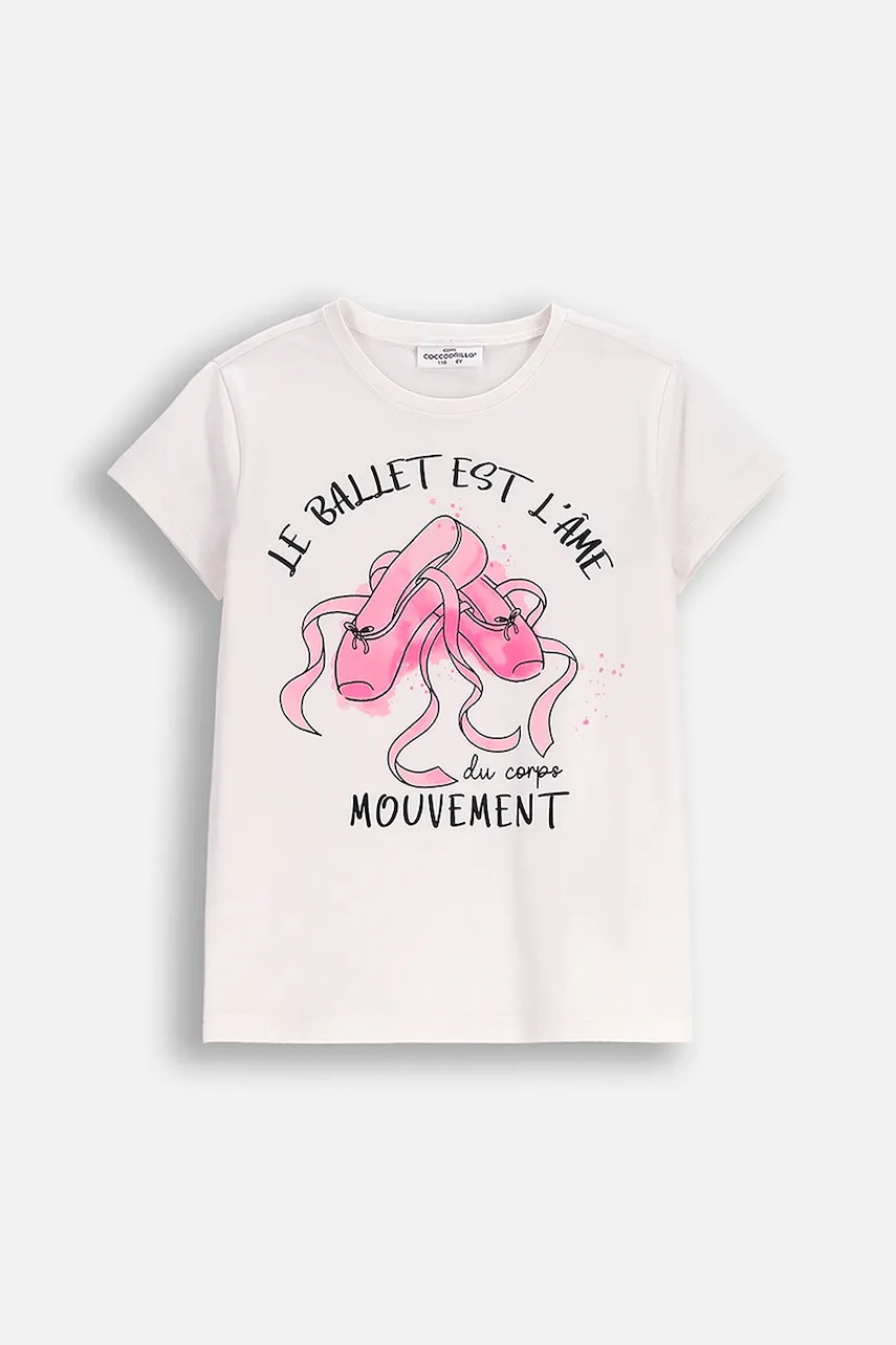 Coccodrillo tricou copii culoarea bej, EVERYDAY GIRL A Coccodrillo tricou copii culoarea bej, EVERYDAY GIRL A