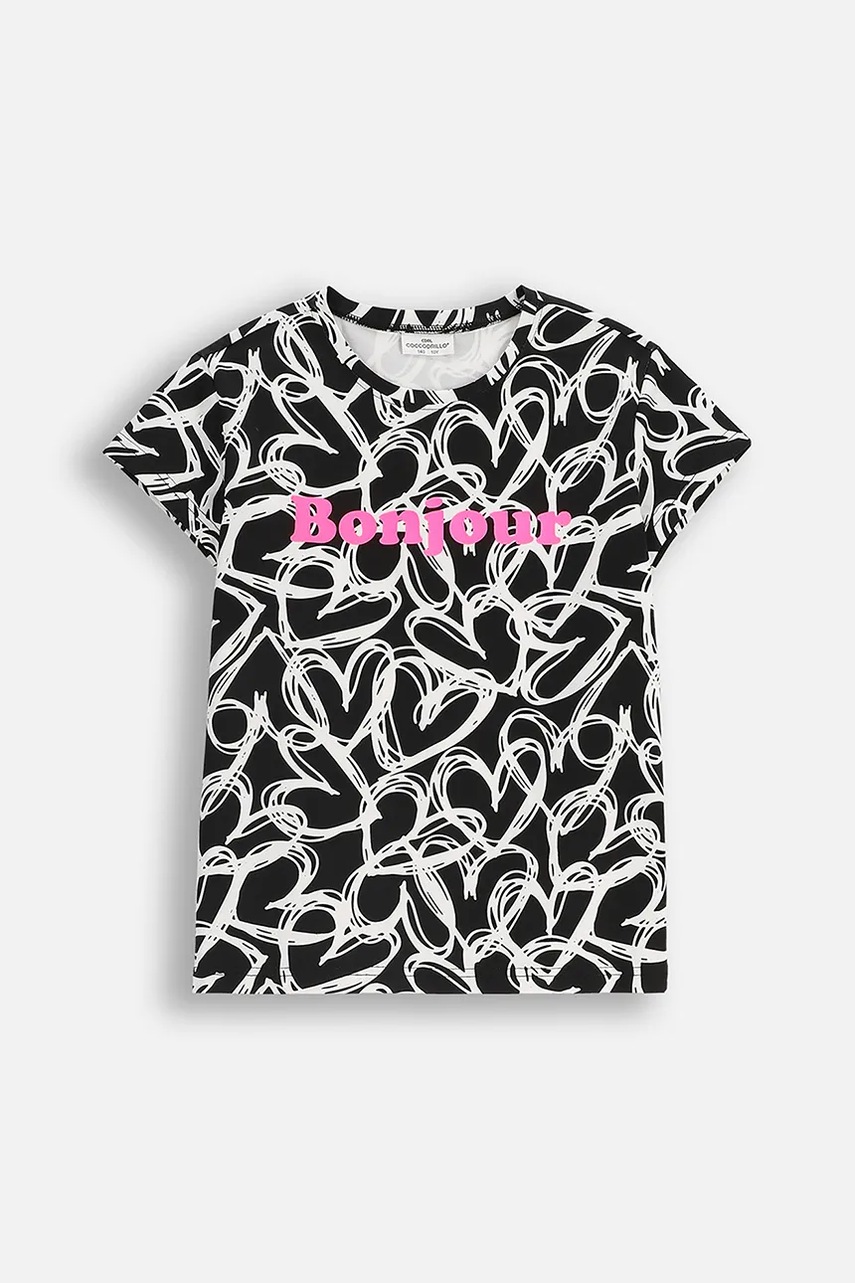 Coccodrillo tricou copii culoarea negru, EVERYDAY GIRL A
