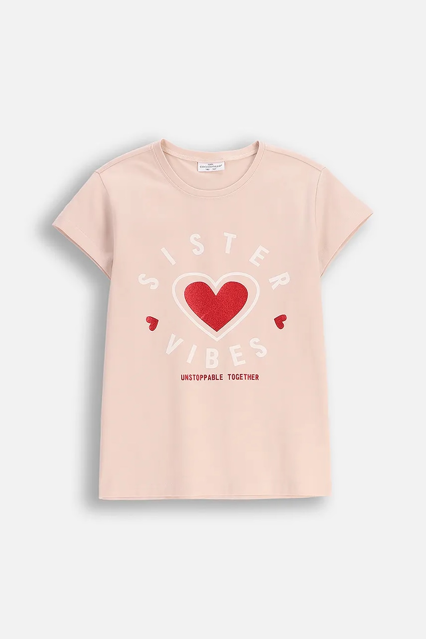 Coccodrillo tricou copii culoarea bej, EVERYDAY GIRL A