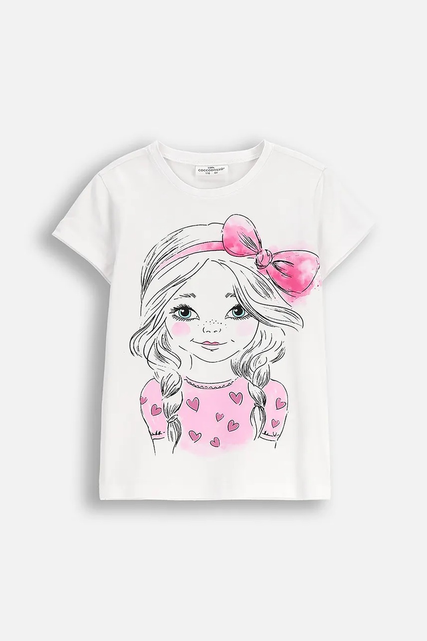 Coccodrillo tricou copii culoarea alb, EVERYDAY GIRL A