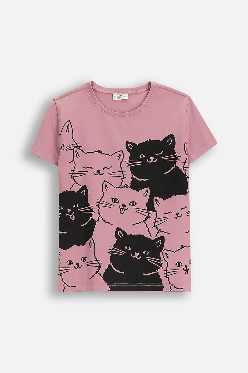 Coccodrillo tricou de bumbac pentru copii culoarea roz, EVERYDAY GIRL A