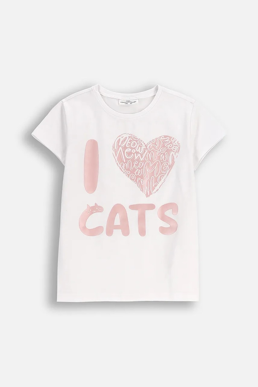 Coccodrillo tricou copii culoarea alb, EVERYDAY GIRL A