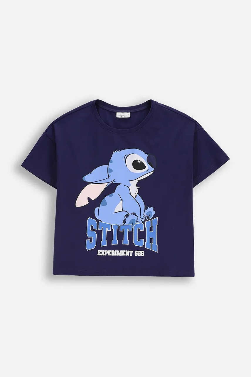 Coccodrillo tricou de bumbac pentru copii culoarea bleumarin, LICENCE GIRL