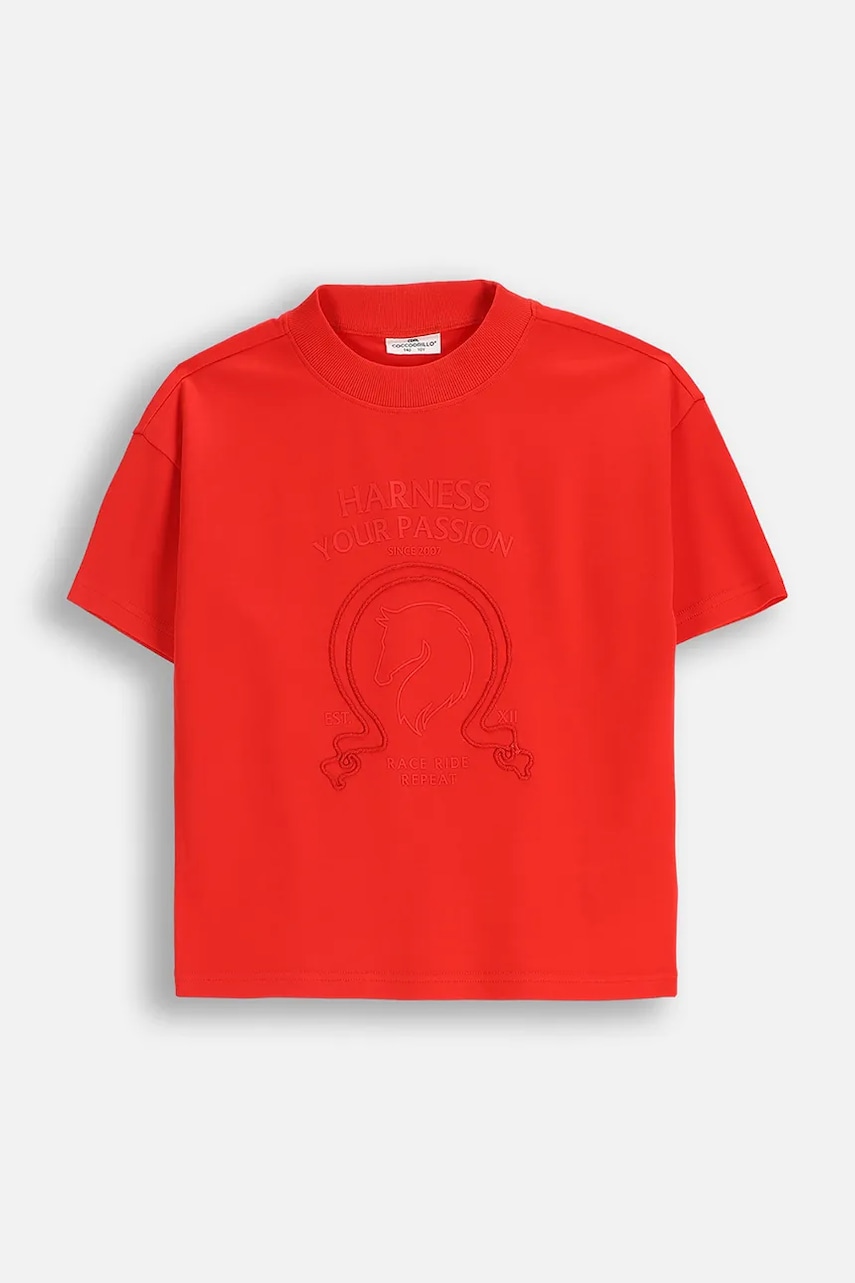 Coccodrillo tricou copii culoarea roșu, FABOLOUS GIRL JUNIOR