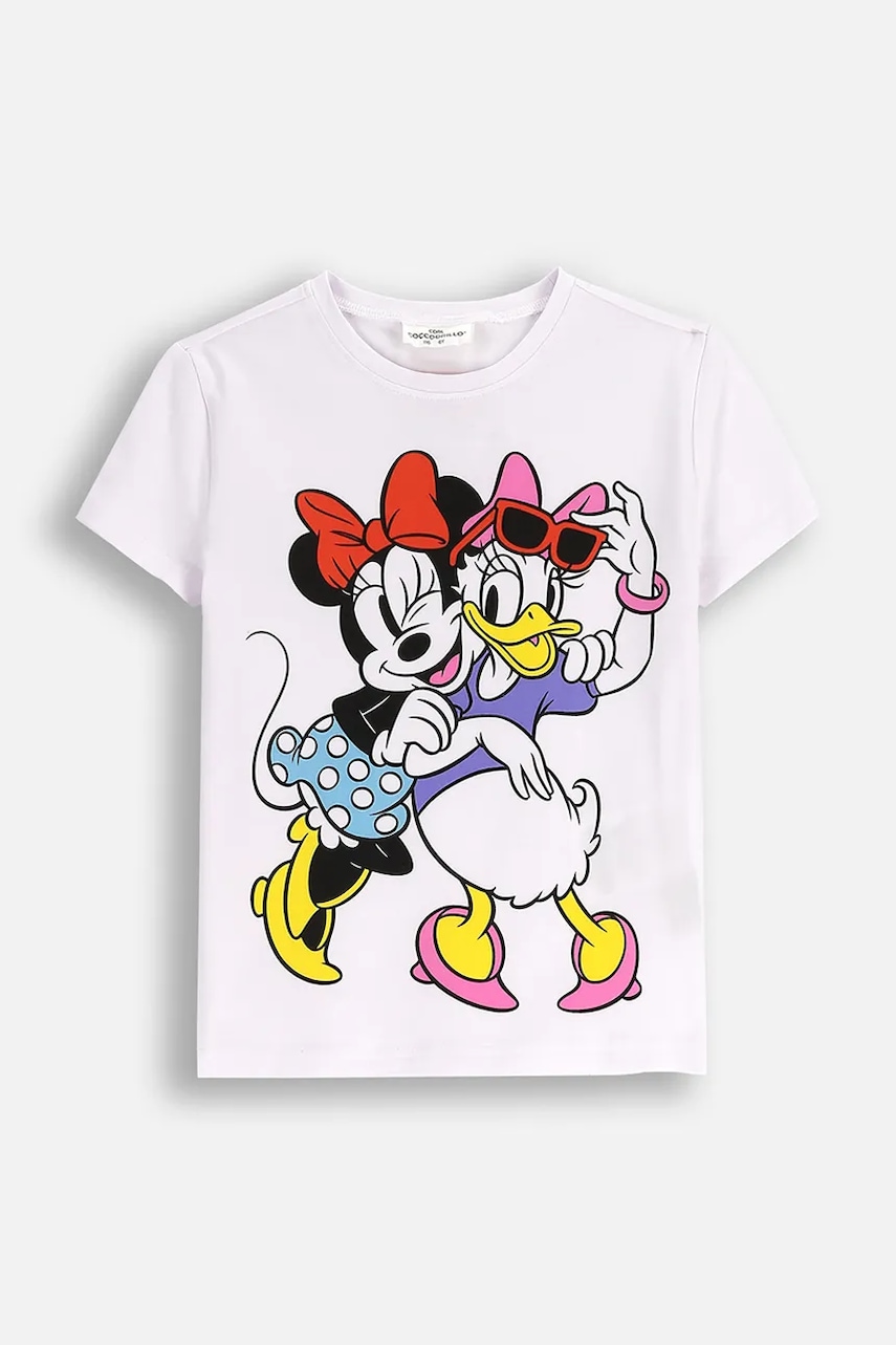 Coccodrillo tricou de bumbac pentru copii culoarea alb, LICENCE GIRL