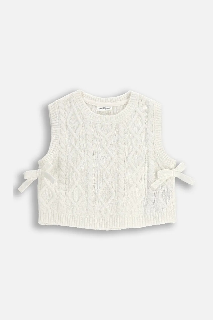 Детская жилетка с добавлением шерсти Coccodrillo цвет бежевый WINTER COSY GRIL KIDS