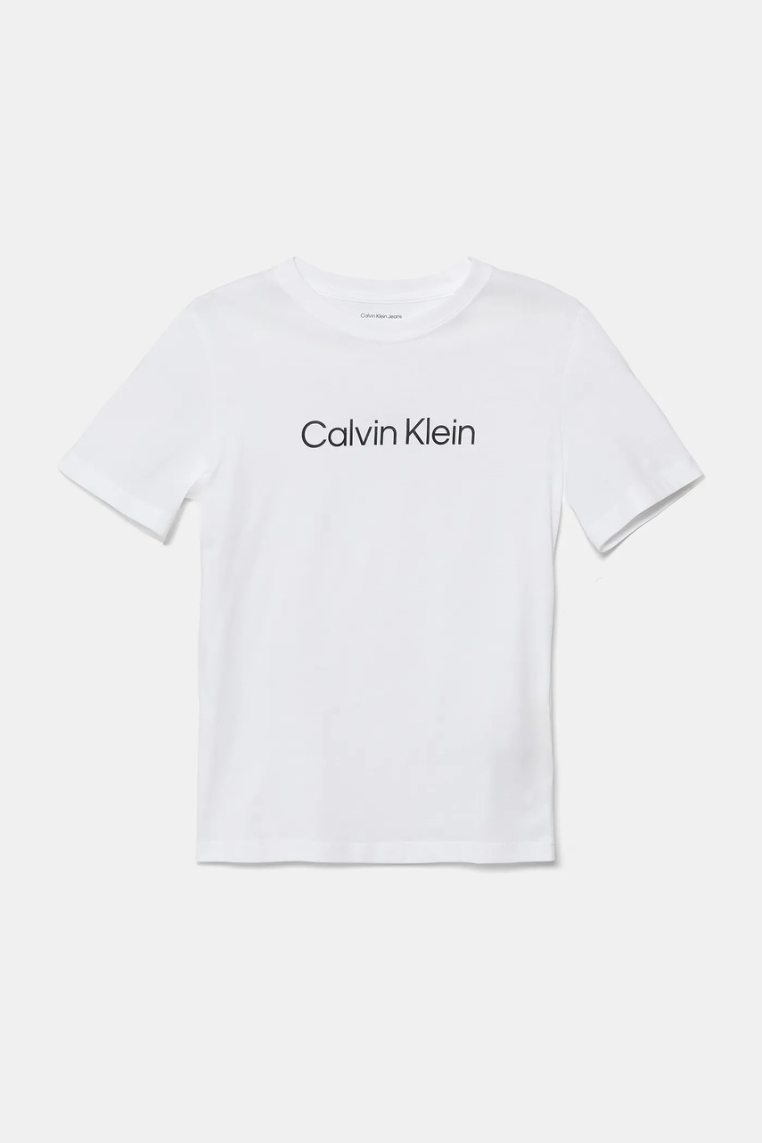 Детская хлопковая футболка Calvin Klein Jeans 2 шт цвет чёрный с принтом IU0IU00690 Детская хлопковая футболка Calvin Klein Jeans 2 шт цвет чёрный с принтом IU0IU00690