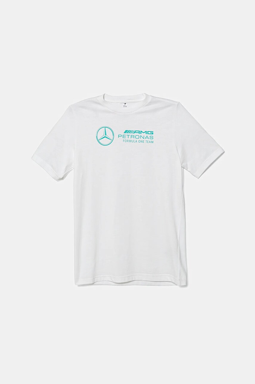 adidas Performance tricou de bumbac pentru copii MERCEDES culoarea alb, cu imprimeu, JZ0900