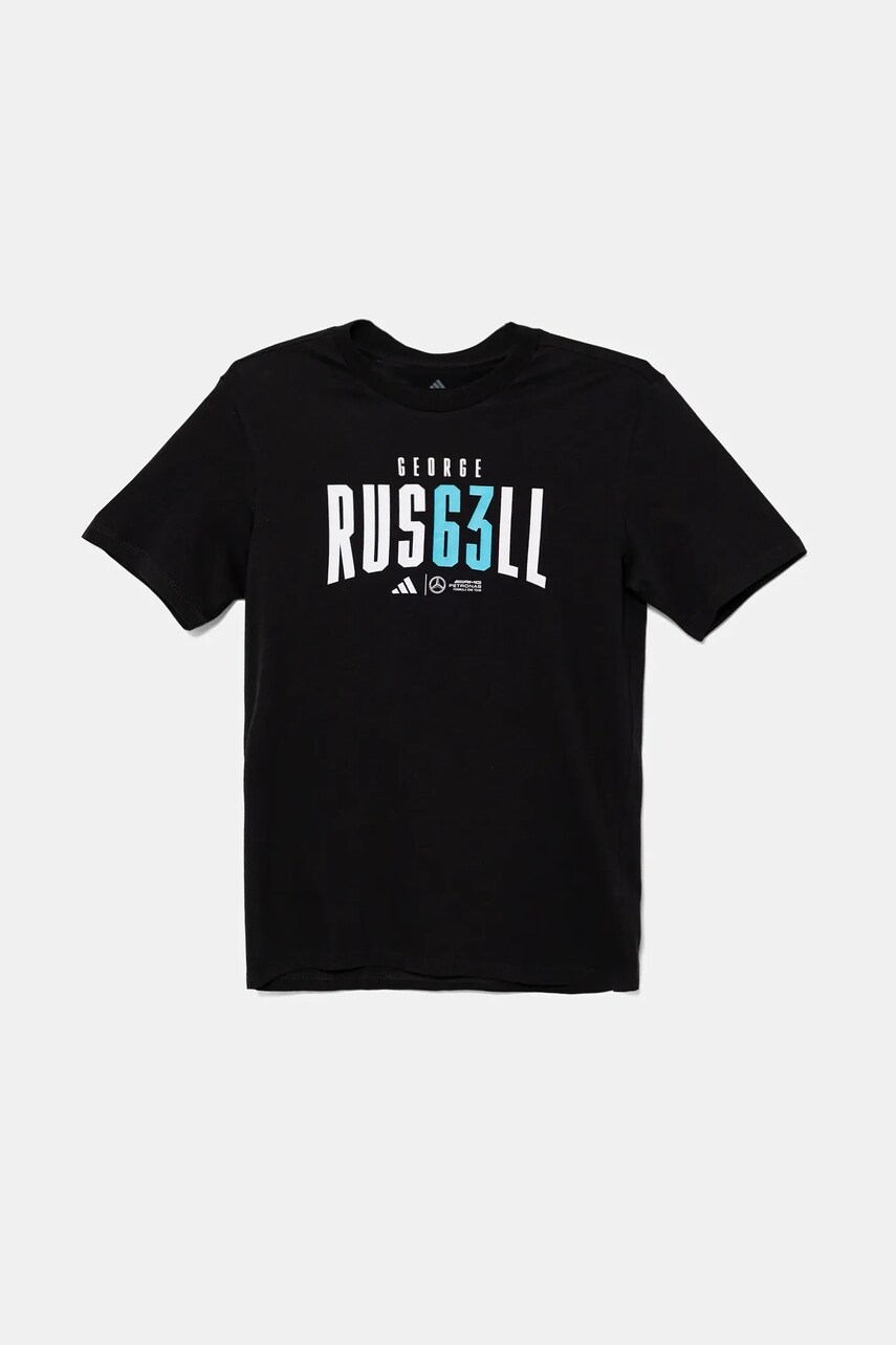 adidas Performance tricou de bumbac pentru copii MERCEDES culoarea negru, cu imprimeu, JZ8908