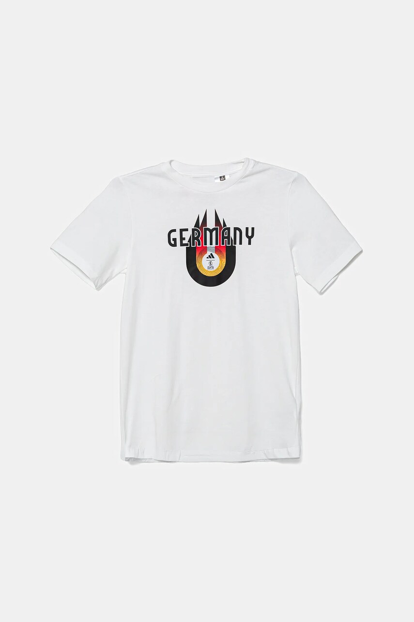 adidas Performance tricou de bumbac pentru copii GERMANY culoarea alb, cu imprimeu, JZ9006