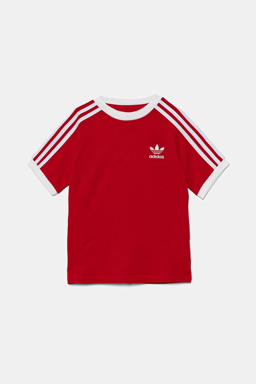 adidas Originals tricou de bumbac pentru copii culoarea rosu, cu imprimeu, JI8467