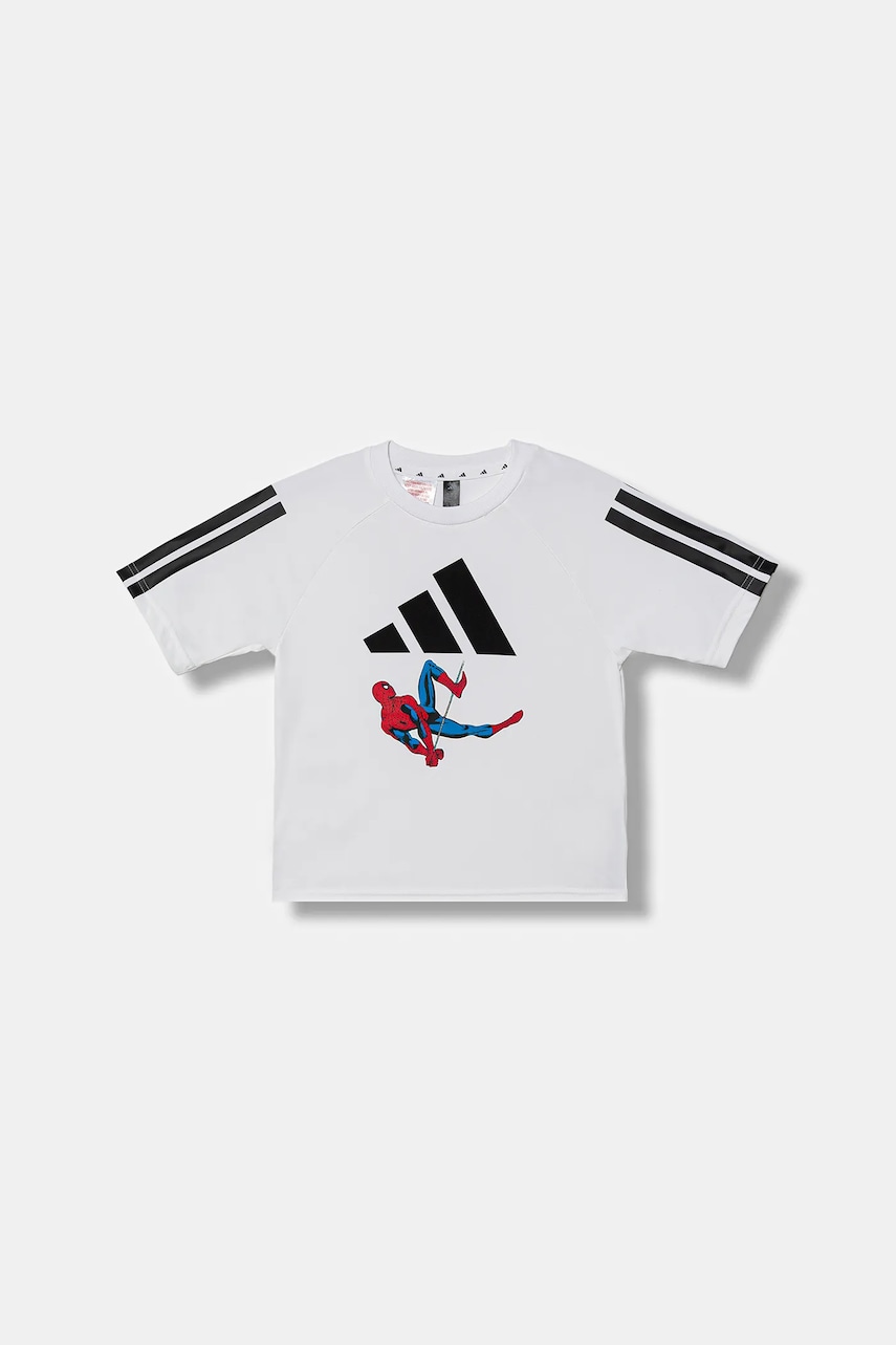 adidas tricou copii Marvel culoarea alb, cu imprimeu, JM0806